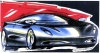 Porsche mid-engine concept image sketch