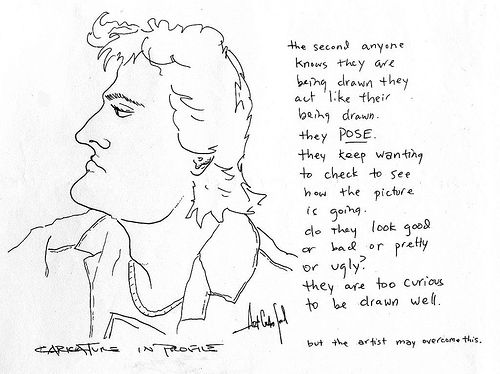 Caricature in Profile (Portrait, Design Class, 1988)