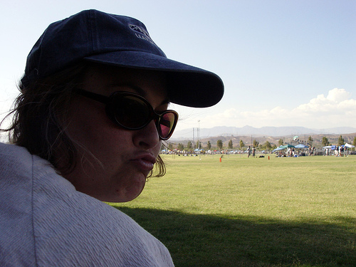 Leah, pursed lips at scrimmage
