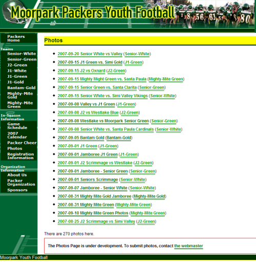 Moorpark Packers Photos Page 22 September 2007