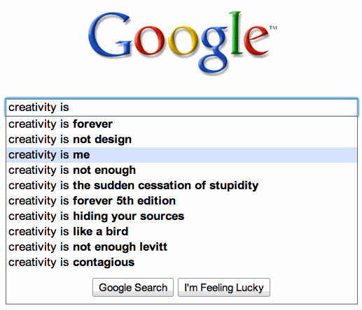 creativity is... (on google)