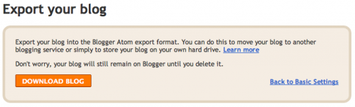 Blogger: Export Your Blog