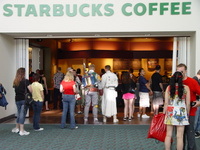 Boba Fett and Stormtrooper at Starbucks